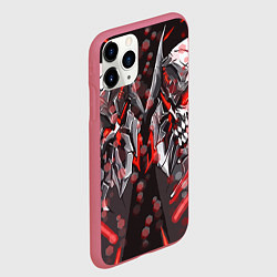 Чехол iPhone 11 Pro матовый Два красных черепа, цвет: 3D-малиновый — фото 2