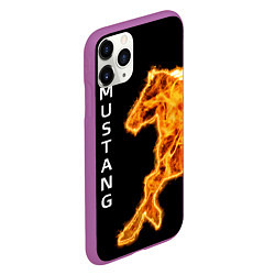 Чехол iPhone 11 Pro матовый Mustang fire, цвет: 3D-фиолетовый — фото 2