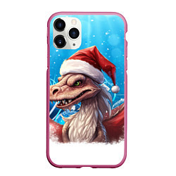 Чехол iPhone 11 Pro матовый Новогодний дракон 2024 год, цвет: 3D-малиновый