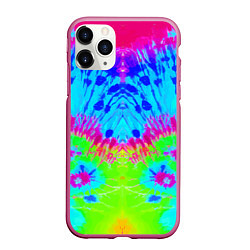 Чехол iPhone 11 Pro матовый Tie-Dye abstraction, цвет: 3D-малиновый