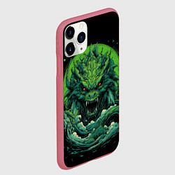 Чехол iPhone 11 Pro матовый Зеленый яркий неоновый дракон 2024 год, цвет: 3D-малиновый — фото 2