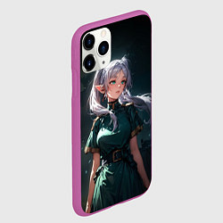 Чехол iPhone 11 Pro матовый Фриерен в традиционном кимоно, цвет: 3D-фиолетовый — фото 2