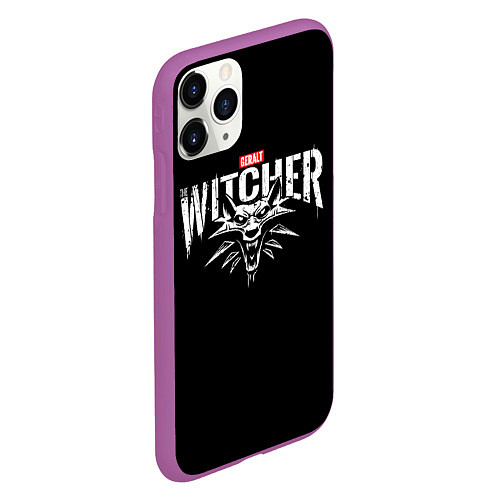 Чехол iPhone 11 Pro матовый Geralt the Witcher / 3D-Фиолетовый – фото 2