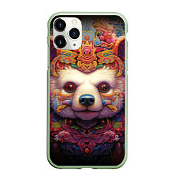 Чехол iPhone 11 Pro матовый Медведь мифический, цвет: 3D-салатовый