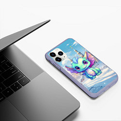 Чехол iPhone 11 Pro матовый Дракон милый новогодний 2024 символ года, цвет: 3D-светло-сиреневый — фото 2