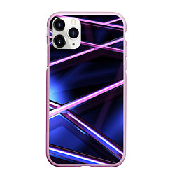 Чехол iPhone 11 Pro матовый Фиолетовая геометрическая абстракция