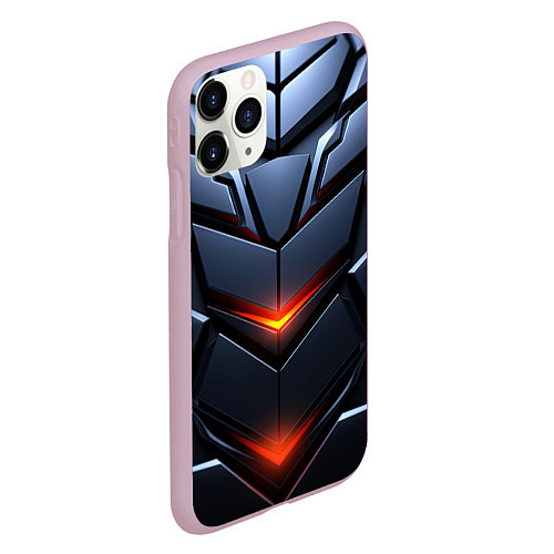 Чехол iPhone 11 Pro матовый Объемная броня с ярким светом / 3D-Розовый – фото 2