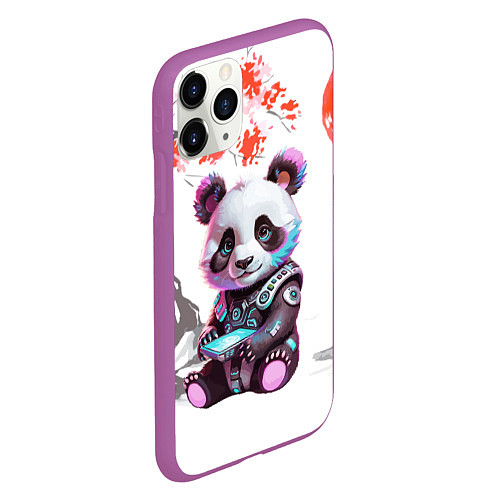 Чехол iPhone 11 Pro матовый Funny panda - China / 3D-Фиолетовый – фото 2