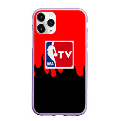 Чехол iPhone 11 Pro матовый NBA sport flame, цвет: 3D-светло-сиреневый