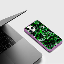 Чехол iPhone 11 Pro матовый Футбол узоры, цвет: 3D-фиолетовый — фото 2