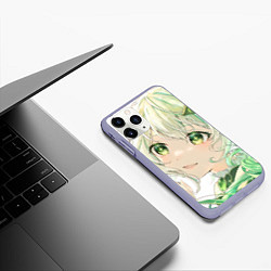 Чехол iPhone 11 Pro матовый Genshin Impact Nahida smile, цвет: 3D-светло-сиреневый — фото 2