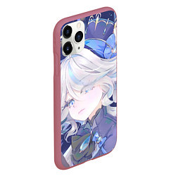 Чехол iPhone 11 Pro матовый Genshin Impact Furina smug, цвет: 3D-малиновый — фото 2