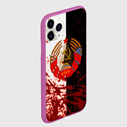 Чехол iPhone 11 Pro матовый СССР гранжевые краски прошлого, цвет: 3D-фиолетовый — фото 2
