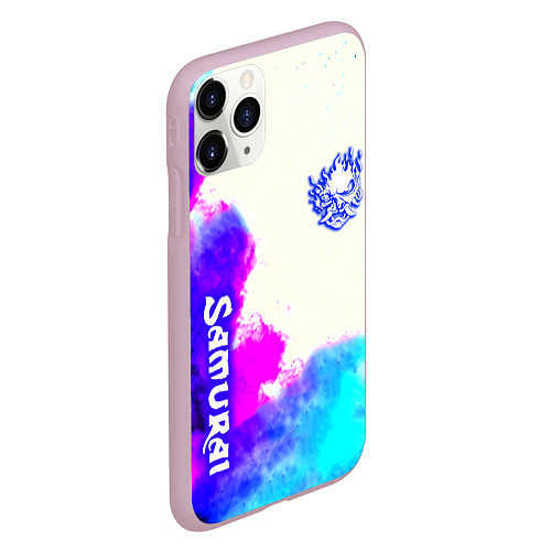 Чехол iPhone 11 Pro матовый Samurai neon colors / 3D-Розовый – фото 2