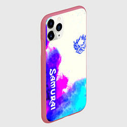 Чехол iPhone 11 Pro матовый Samurai neon colors, цвет: 3D-малиновый — фото 2