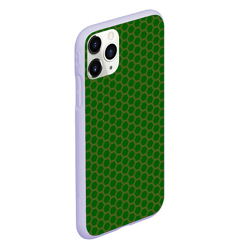 Чехол iPhone 11 Pro матовый Сетка из шестигранника / 3D-Светло-сиреневый – фото 2