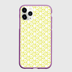 Чехол iPhone 11 Pro матовый Круговой узор, цвет: 3D-фиолетовый