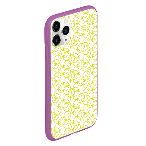 Чехол iPhone 11 Pro матовый Круговой узор / 3D-Фиолетовый – фото 2
