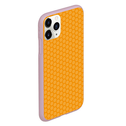 Чехол iPhone 11 Pro матовый Медовые соты векторные / 3D-Розовый – фото 2