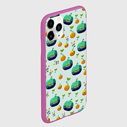 Чехол iPhone 11 Pro матовый Тыква веточки и листья, цвет: 3D-фиолетовый — фото 2