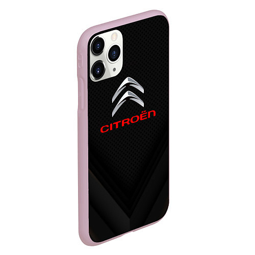 Чехол iPhone 11 Pro матовый Citroen sport geometry / 3D-Розовый – фото 2