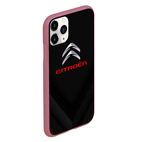 Чехол iPhone 11 Pro матовый Citroen sport geometry / 3D-Малиновый – фото 2