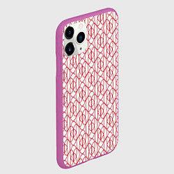 Чехол iPhone 11 Pro матовый Узорные овалы, цвет: 3D-фиолетовый — фото 2