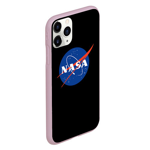 Чехол iPhone 11 Pro матовый NASA logo space / 3D-Розовый – фото 2