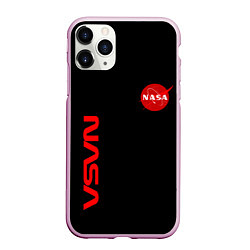 Чехол iPhone 11 Pro матовый NASA космос, цвет: 3D-розовый