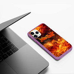 Чехол iPhone 11 Pro матовый Fire - Judas Priest, цвет: 3D-фиолетовый — фото 2