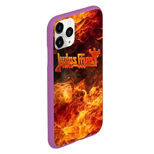 Чехол iPhone 11 Pro матовый Fire - Judas Priest / 3D-Фиолетовый – фото 2