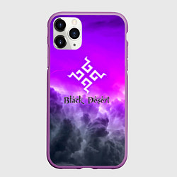 Чехол iPhone 11 Pro матовый Black desert mmorpg steel abstraction, цвет: 3D-фиолетовый