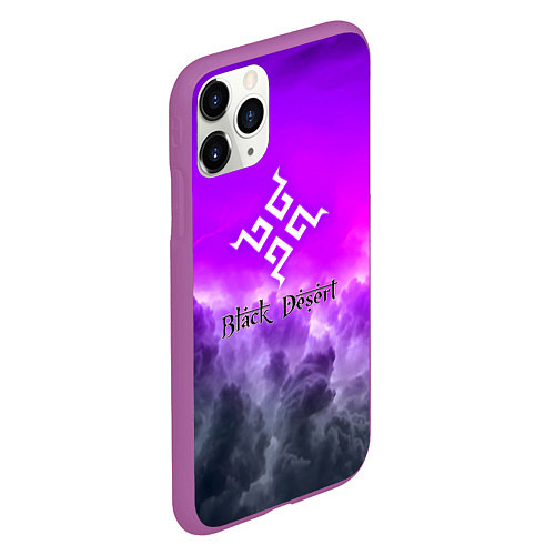 Чехол iPhone 11 Pro матовый Black desert mmorpg steel abstraction / 3D-Фиолетовый – фото 2