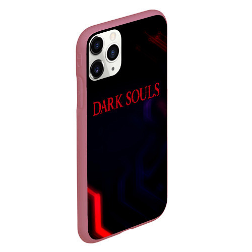 Чехол iPhone 11 Pro матовый Darksouls geometry cybergame / 3D-Малиновый – фото 2