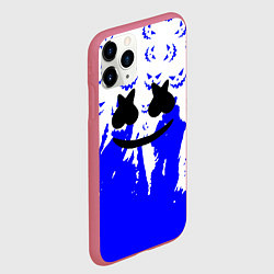 Чехол iPhone 11 Pro матовый Marshmello dj blue pattern music band, цвет: 3D-малиновый — фото 2