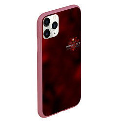 Чехол iPhone 11 Pro матовый Painkiller flame game kill retro, цвет: 3D-малиновый — фото 2