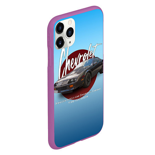 Чехол iPhone 11 Pro матовый Американский маслкар Chevrolet Camaro третьего пок / 3D-Фиолетовый – фото 2