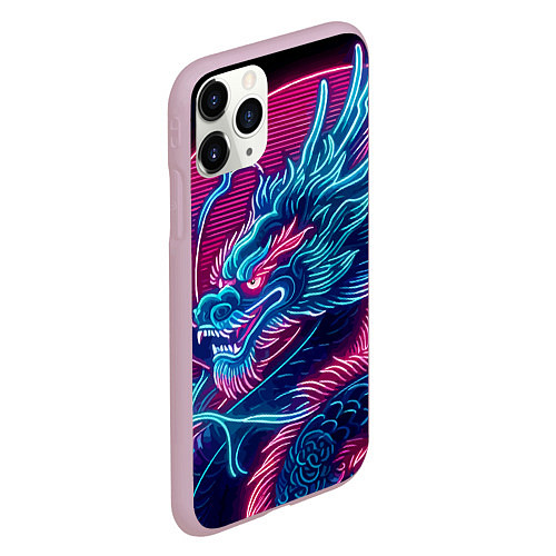 Чехол iPhone 11 Pro матовый Свирепый японский дракон - ирезуми / 3D-Розовый – фото 2
