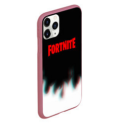 Чехол iPhone 11 Pro матовый Fortnite flame glitch, цвет: 3D-малиновый — фото 2