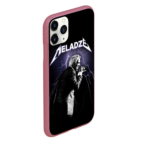 Чехол iPhone 11 Pro матовый Meladze - Metallica / 3D-Малиновый – фото 2