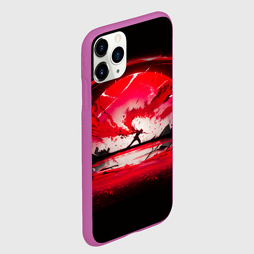 Чехол iPhone 11 Pro матовый Танец в последних лучах солнца / 3D-Фиолетовый – фото 2