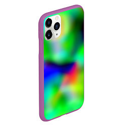 Чехол iPhone 11 Pro матовый Психоделический неоновый градиент, цвет: 3D-фиолетовый — фото 2