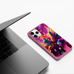 Чехол iPhone 11 Pro матовый Яркий всплеск, цвет: 3D-малиновый — фото 2