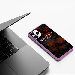 Чехол iPhone 11 Pro матовый Ghost of Tsushima winter game, цвет: 3D-фиолетовый — фото 2