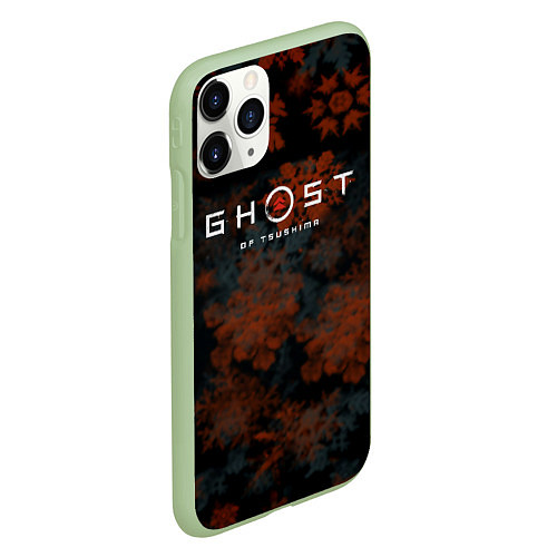 Чехол iPhone 11 Pro матовый Ghost of Tsushima winter game / 3D-Салатовый – фото 2