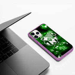 Чехол iPhone 11 Pro матовый Barcelona боке текстура поле, цвет: 3D-фиолетовый — фото 2