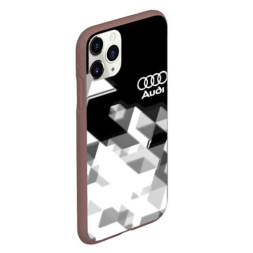 Чехол iPhone 11 Pro матовый AUDI geometry sport / 3D-Коричневый – фото 2