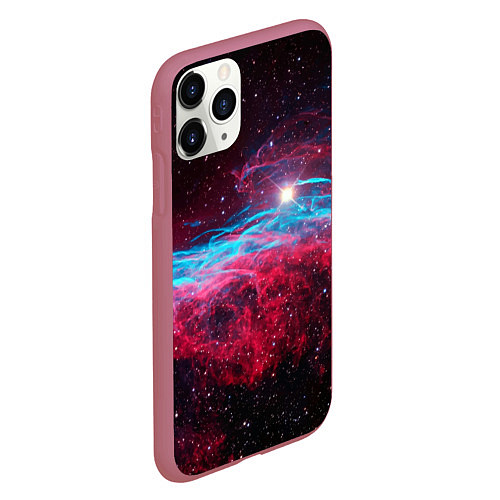 Чехол iPhone 11 Pro матовый Uy scuti star - neon space / 3D-Малиновый – фото 2