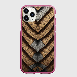Чехол iPhone 11 Pro матовый Броненосец, цвет: 3D-малиновый