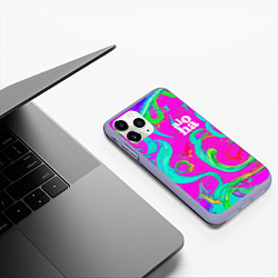 Чехол iPhone 11 Pro матовый Abstract floral pattern - aloha, цвет: 3D-светло-сиреневый — фото 2